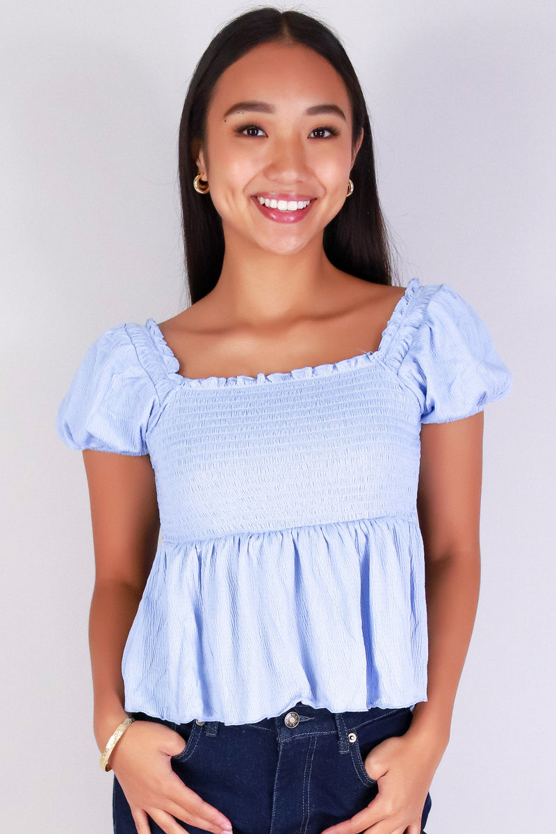 Jeans Warehouse Hawaii - SS CASUAL SOLID - BLUSH BABE BABYDOLL TOP | By GOOD STUFF APPAREL