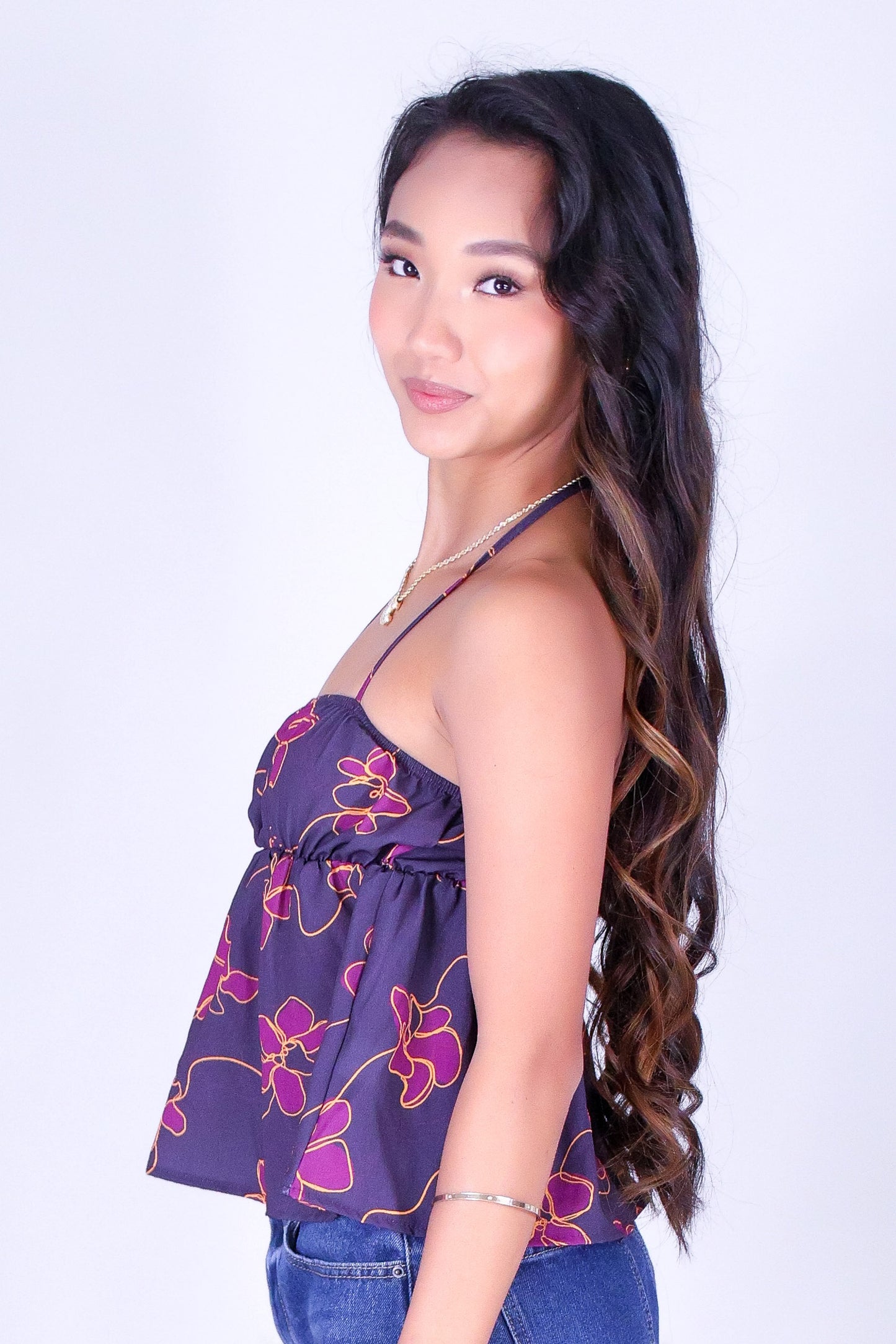 ORCHID LINE HALTER TOP