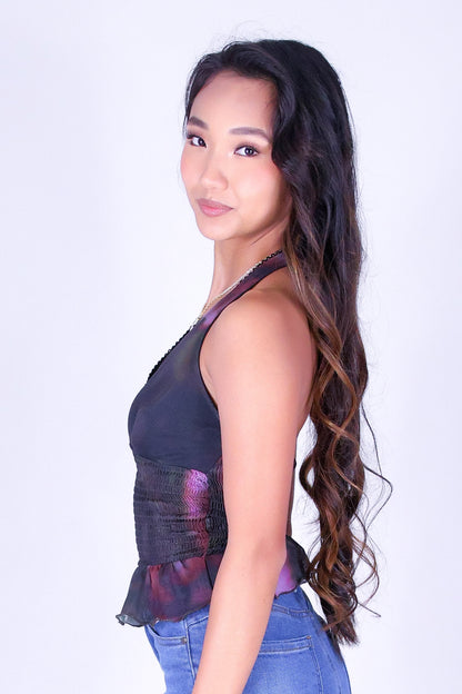 SWEET SHEER HALTER TOP