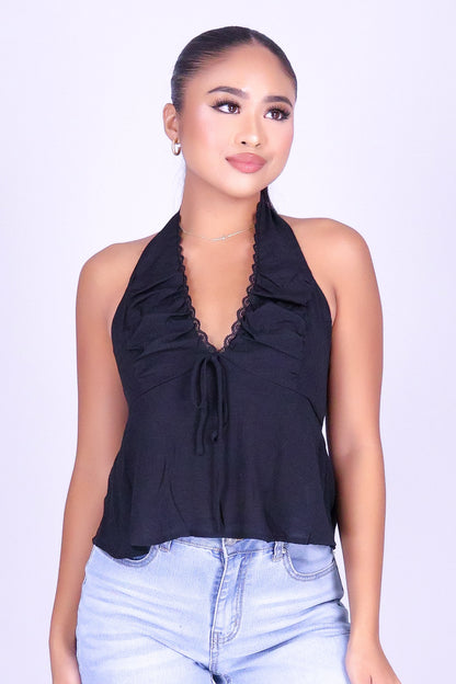 OUT ALL NIGHT HALTER TOP