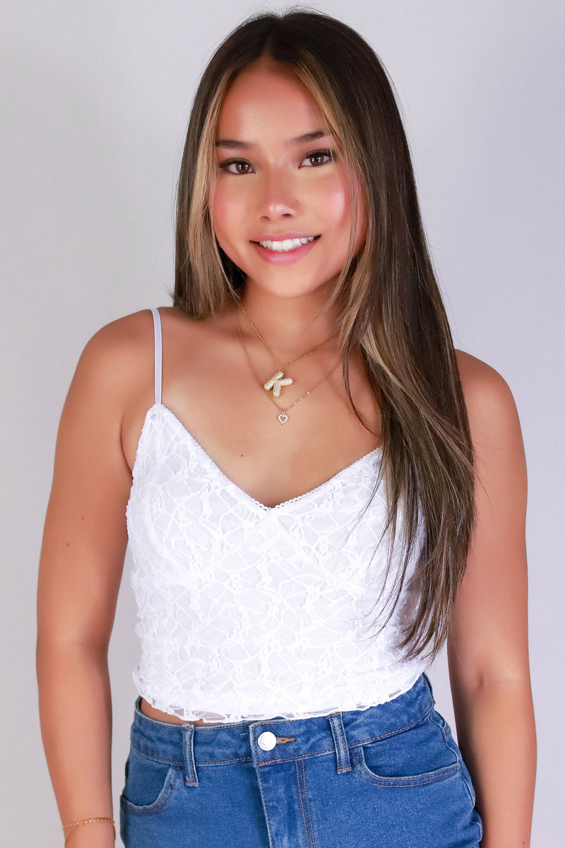 Jeans Warehouse Hawaii - SL CASUAL SOLID - LACED IN GRACE TOP | By AMBIANCE APPAREL