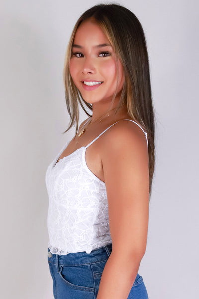 Jeans Warehouse Hawaii - SL CASUAL SOLID - LACED IN GRACE TOP | By AMBIANCE APPAREL