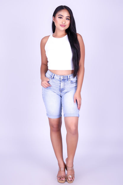 ON THE GO DENIM BERMUDA
