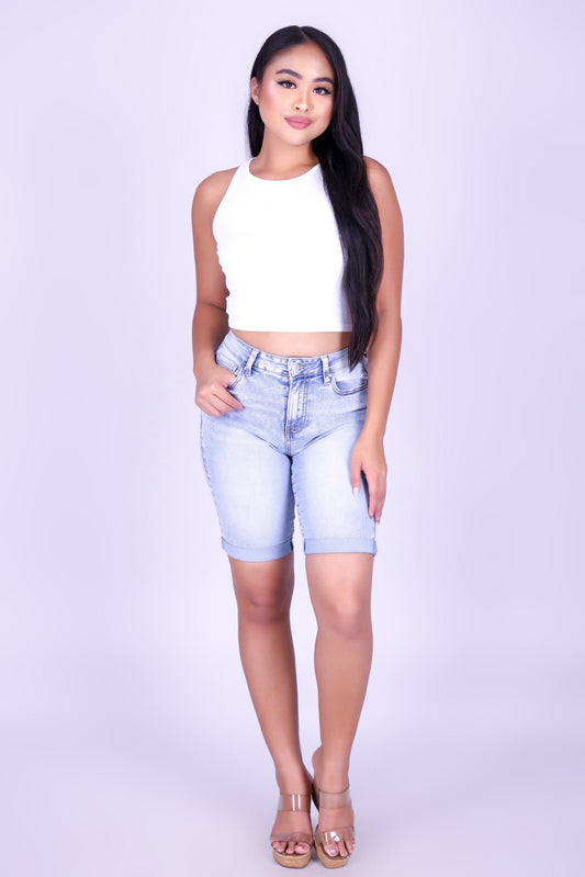 ON THE GO DENIM BERMUDA
