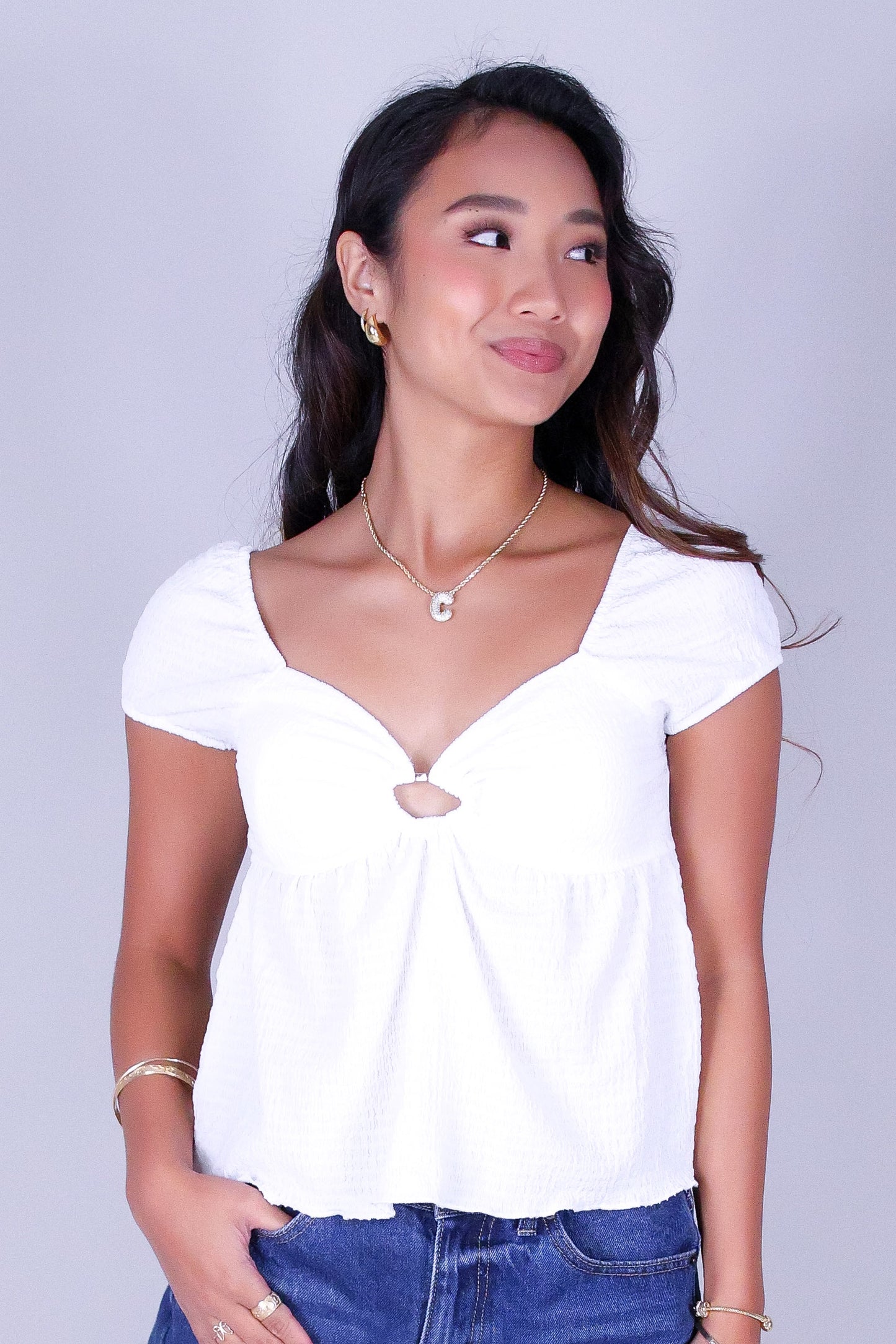 I'LL BE HERE BABYDOLL TOP