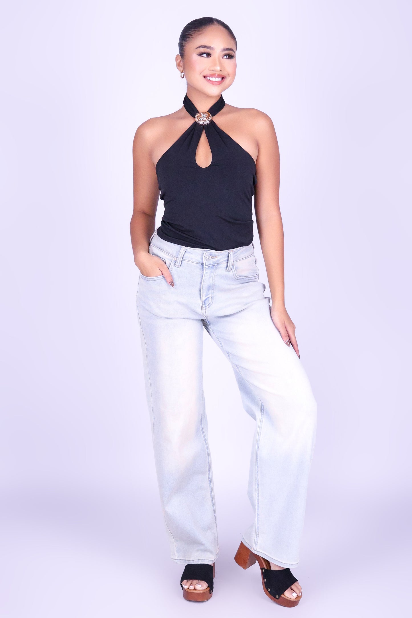 SALT & GOLD HALTER TOP