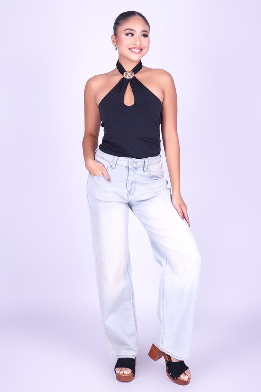 SALT & GOLD HALTER TOP