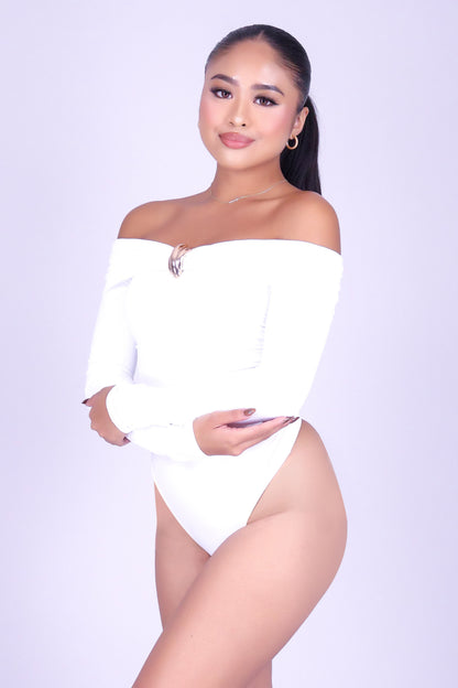PRETTY THINGS OFF SHOULDER BODYSUIT