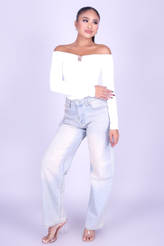 PRETTY THINGS OFF SHOULDER BODYSUIT