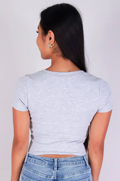 Jeans Warehouse Hawaii - S/S SOLID BASIC - NEED ADVICE CROP TEE | By CRESCITA APPAREL/SHINE I