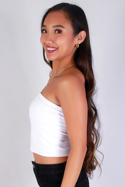 Jeans Warehouse Hawaii - TANK/TUBE SOLID BASIC - UNTIL FOREVER CROP TUBE TOP | By ACTIVE USA