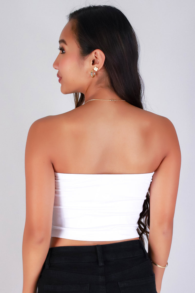 Jeans Warehouse Hawaii - TANK/TUBE SOLID BASIC - UNTIL FOREVER CROP TUBE TOP | By ACTIVE USA