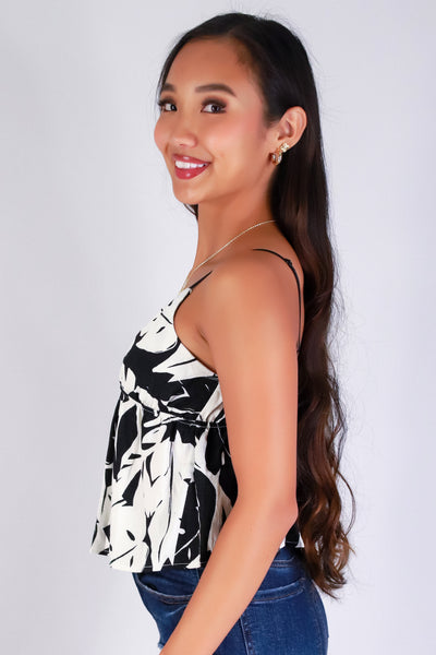 Jeans Warehouse Hawaii - TANK PRINT WOVEN CASUAL TOPS - DON'T GO BABYDOLL TOP | By I JOAH
