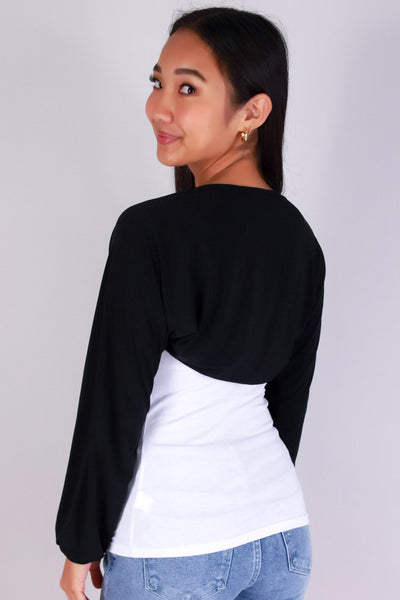 Jeans Warehouse Hawaii - LS SHRUGS/CARDIGANS - POP-ON PRETTY BOLERO | By PAPERMOON/ B_ENVIED