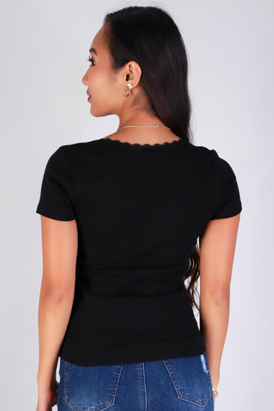 Jeans Warehouse Hawaii - SS CASUAL SOLID - LACE DREAM TOP | By CRESCITA APPAREL/SHINE I