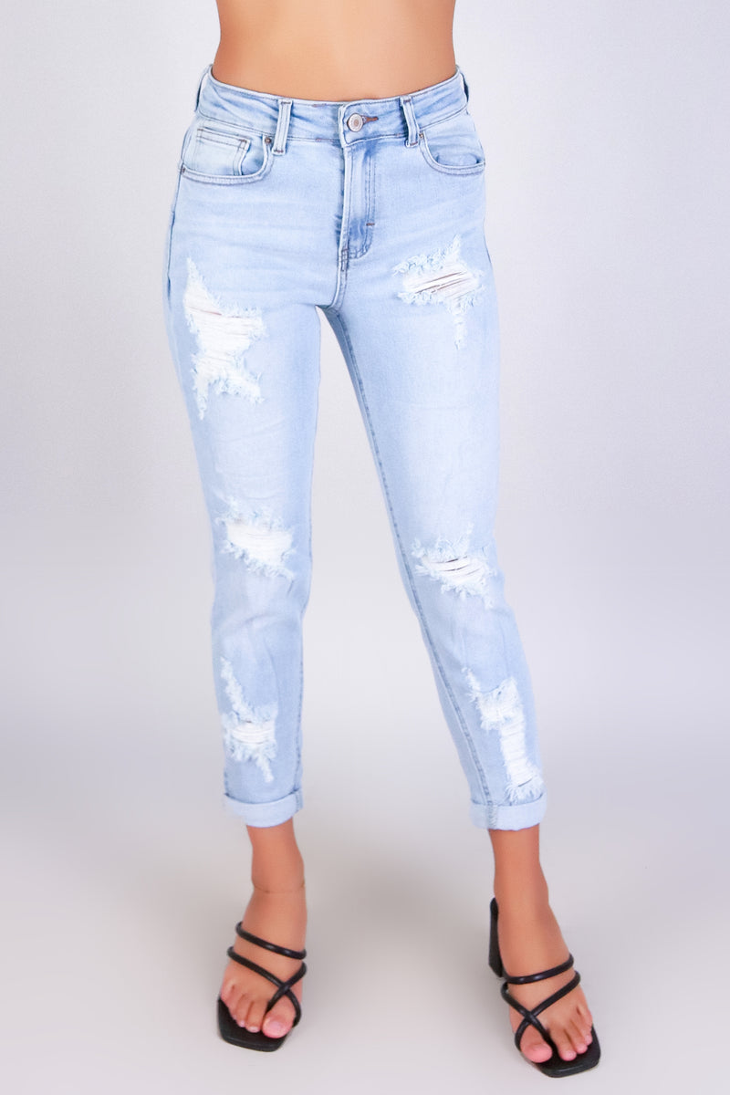NESSIE BUTT-LIFT DENIM CAPRI&