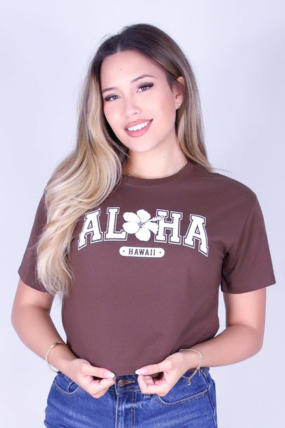ALOHA HI CROP TEE