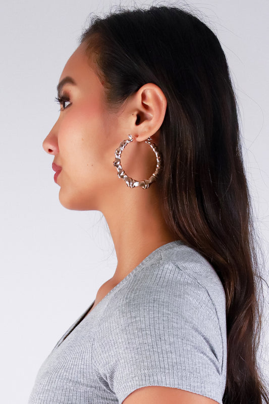 Jeans Warehouse Hawaii - NOVELTY HOOPS - MEDIUM SIZED BAMBOO HOOP EARRINGS | By JOIA TRADING