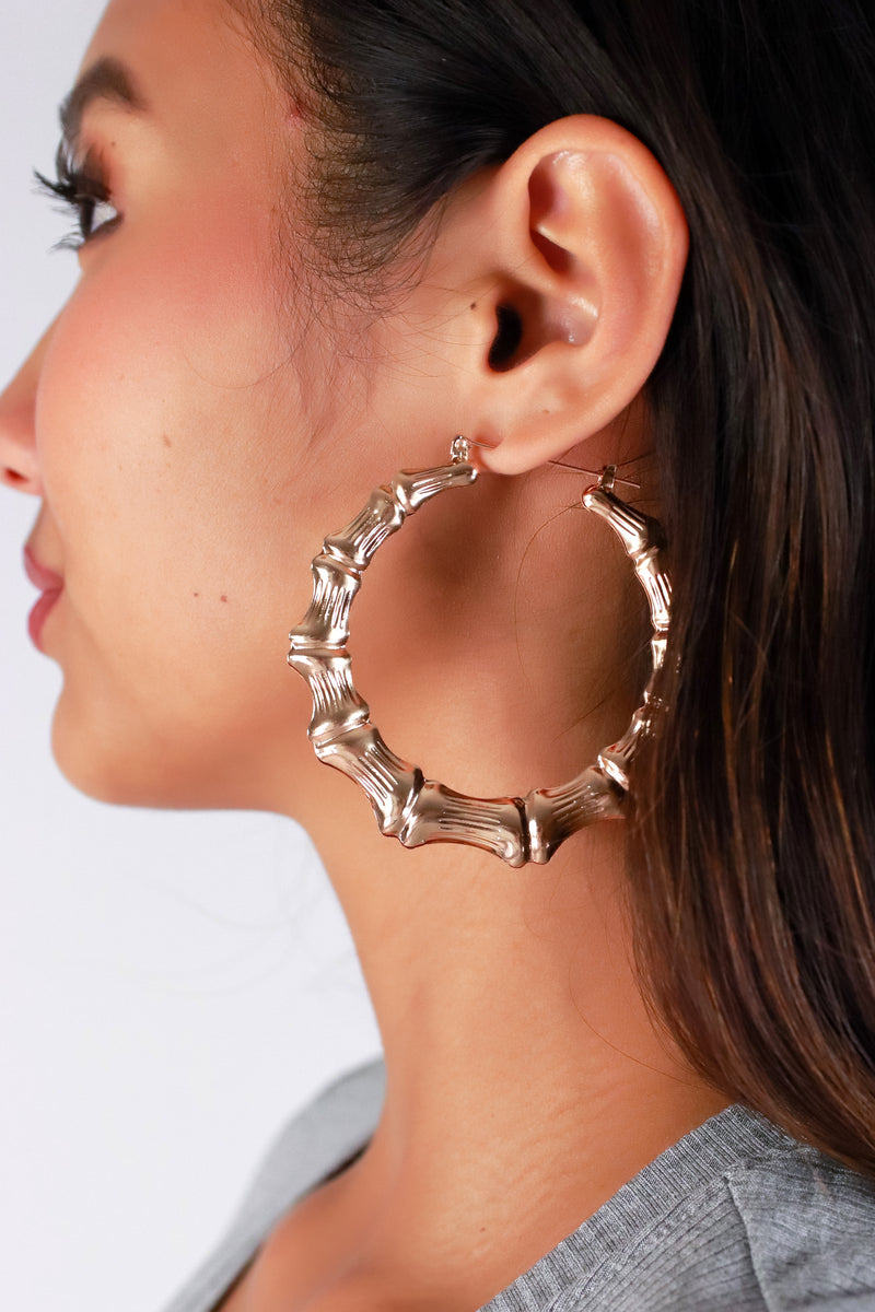 Jeans Warehouse Hawaii - NOVELTY HOOPS - OVERSIZED BAMBOO HOOP EARRINGS | By JOIA TRADING