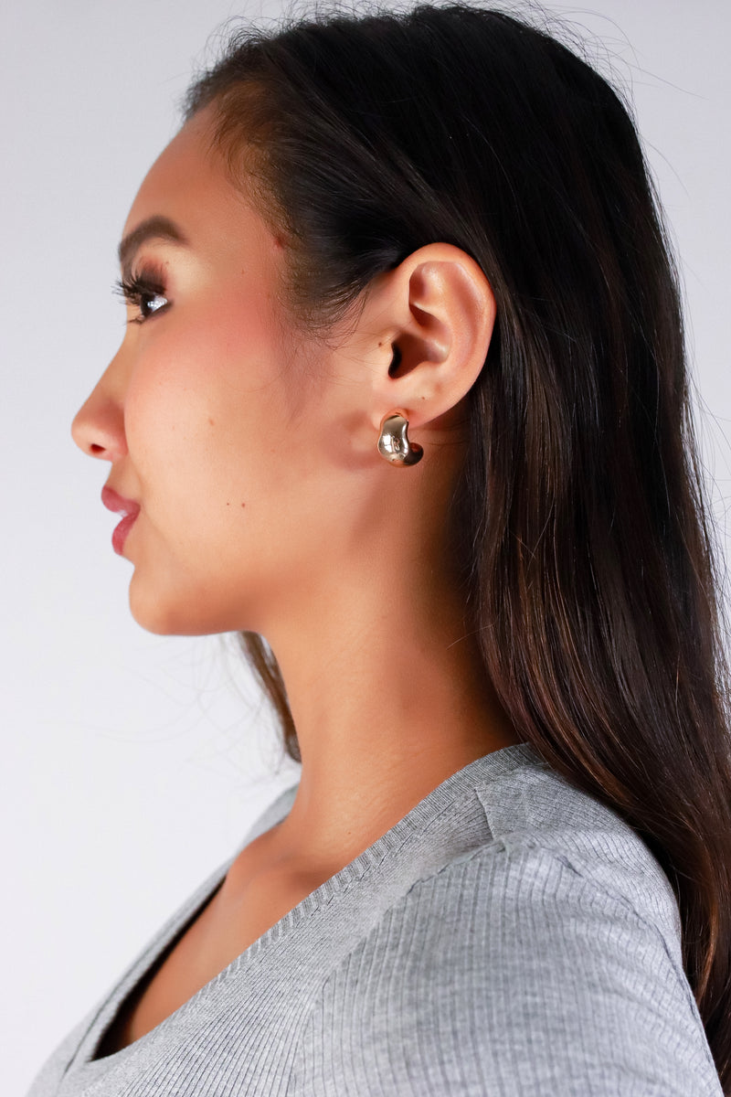 Jeans Warehouse Hawaii - STUDS - WIDE HUGGIE HOOP EARRINGS | By PRINCE CO