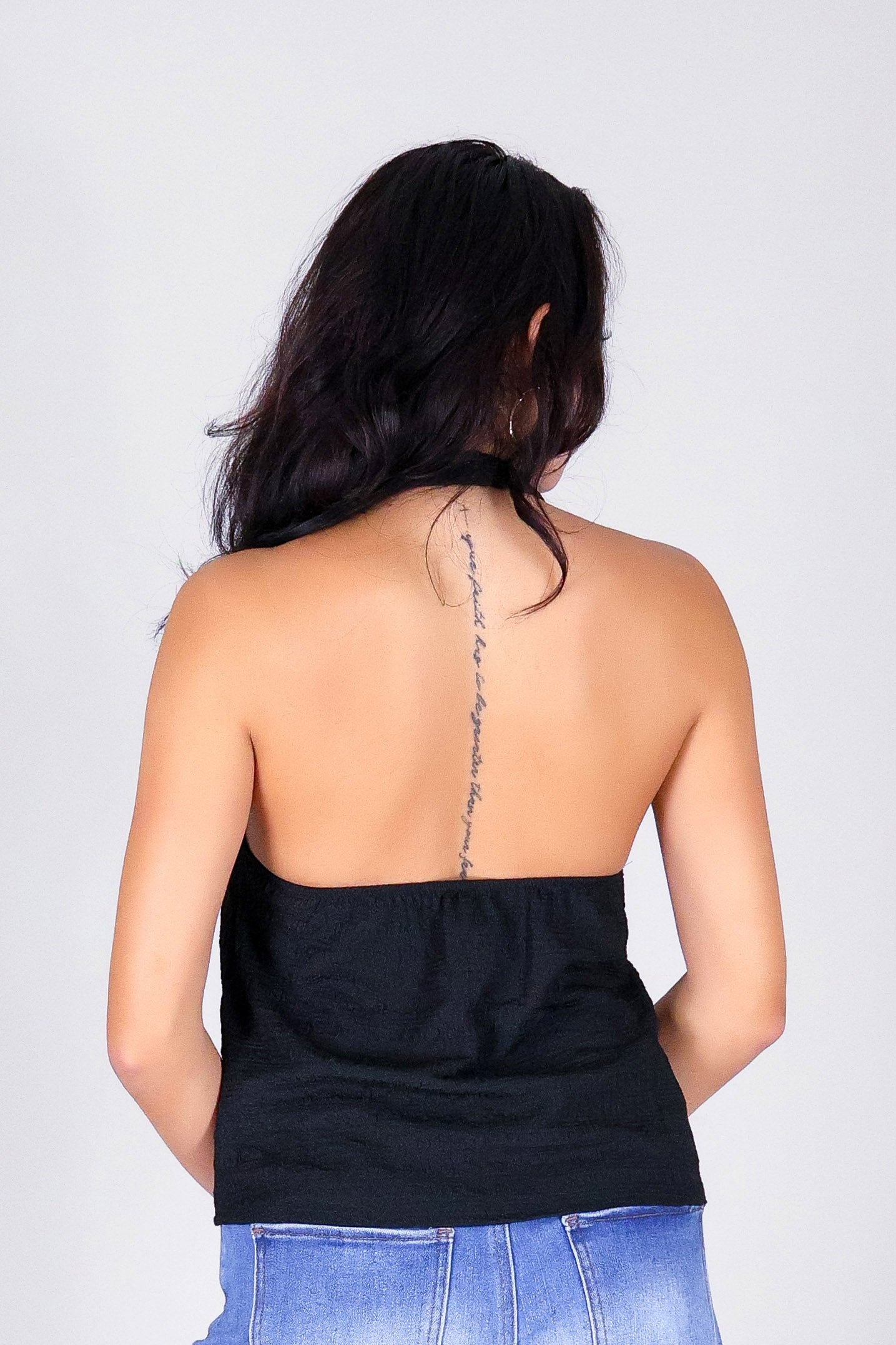OPEN TO MOTION FLYAWAY HALTER TOP