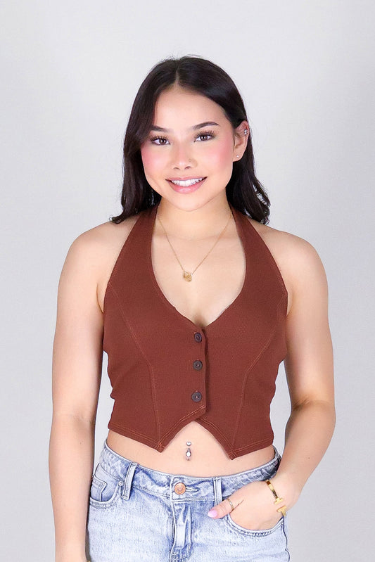TIE THE LOOK HALTER TOP