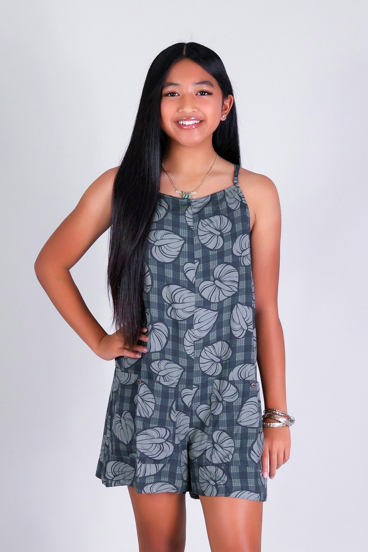 ANTHURIUM PALAKA NO WAIST ROMPER | KIDS SIZE 2-16