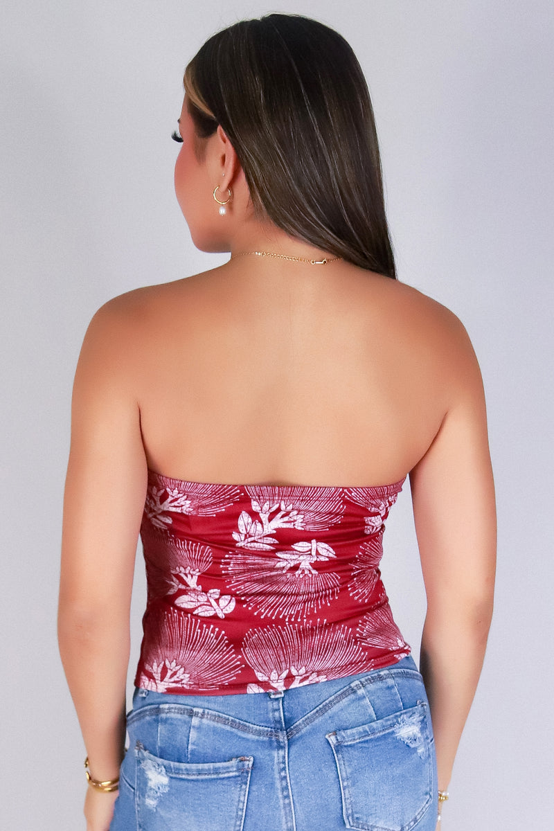 Jeans Warehouse Hawaii - SL PRINT - OHIA LEHUA TUBE TOP | By LUZ