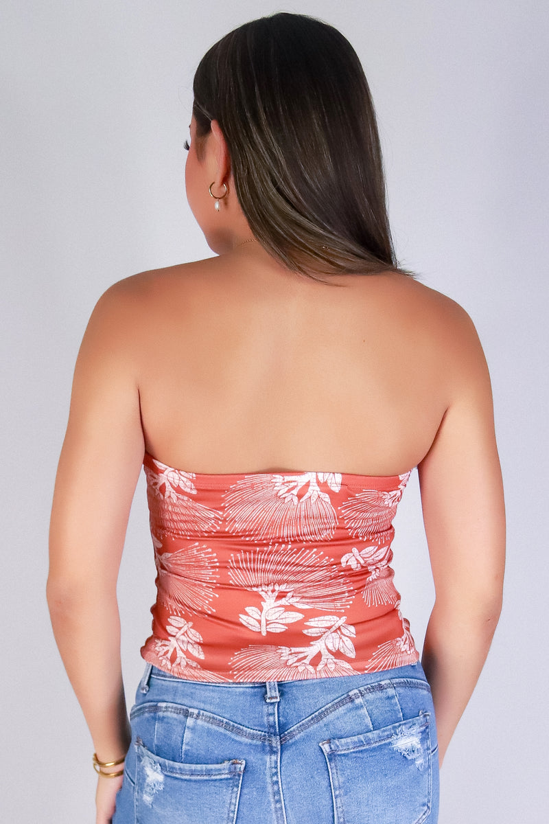 Jeans Warehouse Hawaii - SL PRINT - OHIA LEHUA TUBE TOP | By LUZ