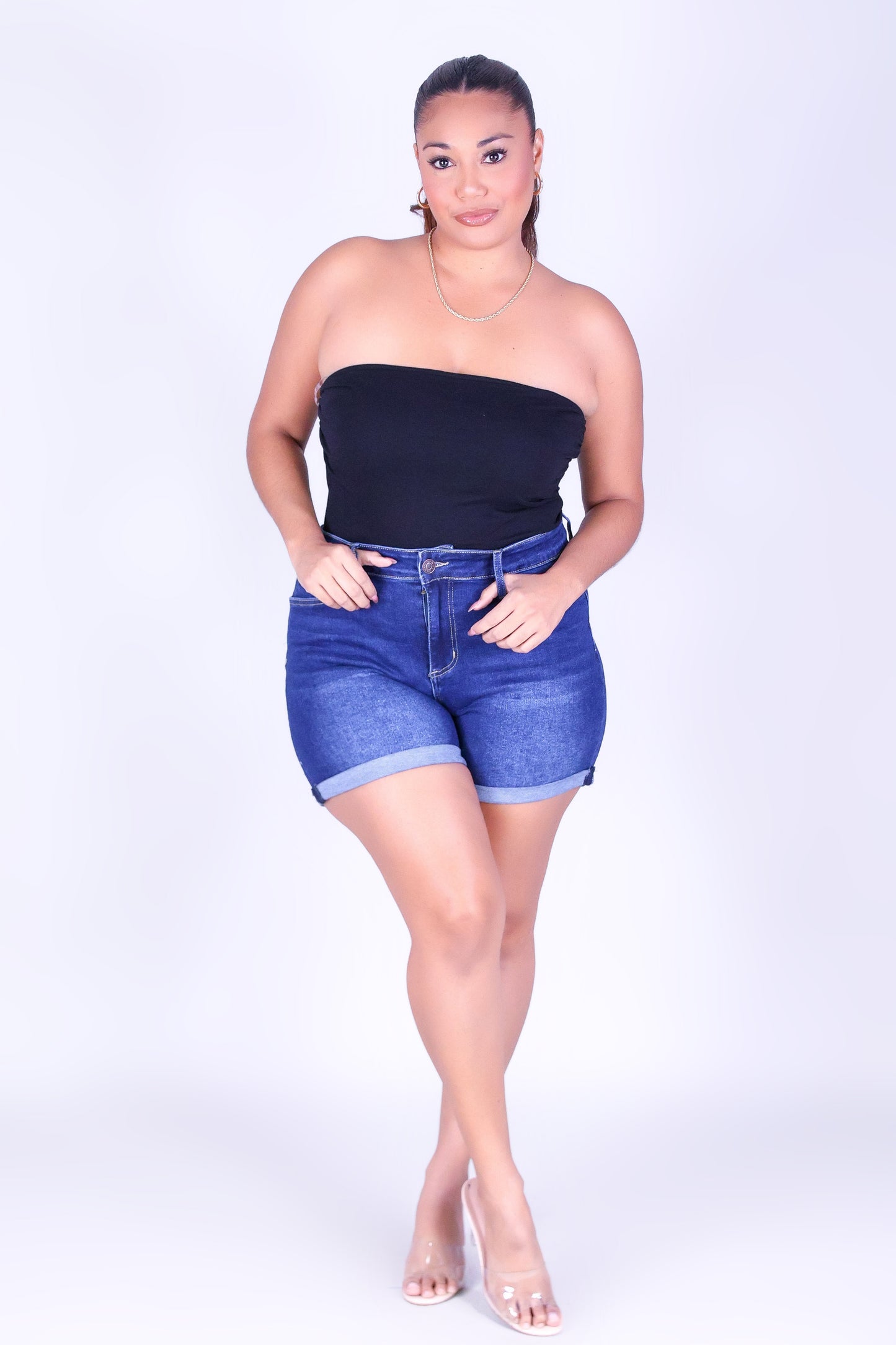 SOFT BLUES DENIM SHORTS