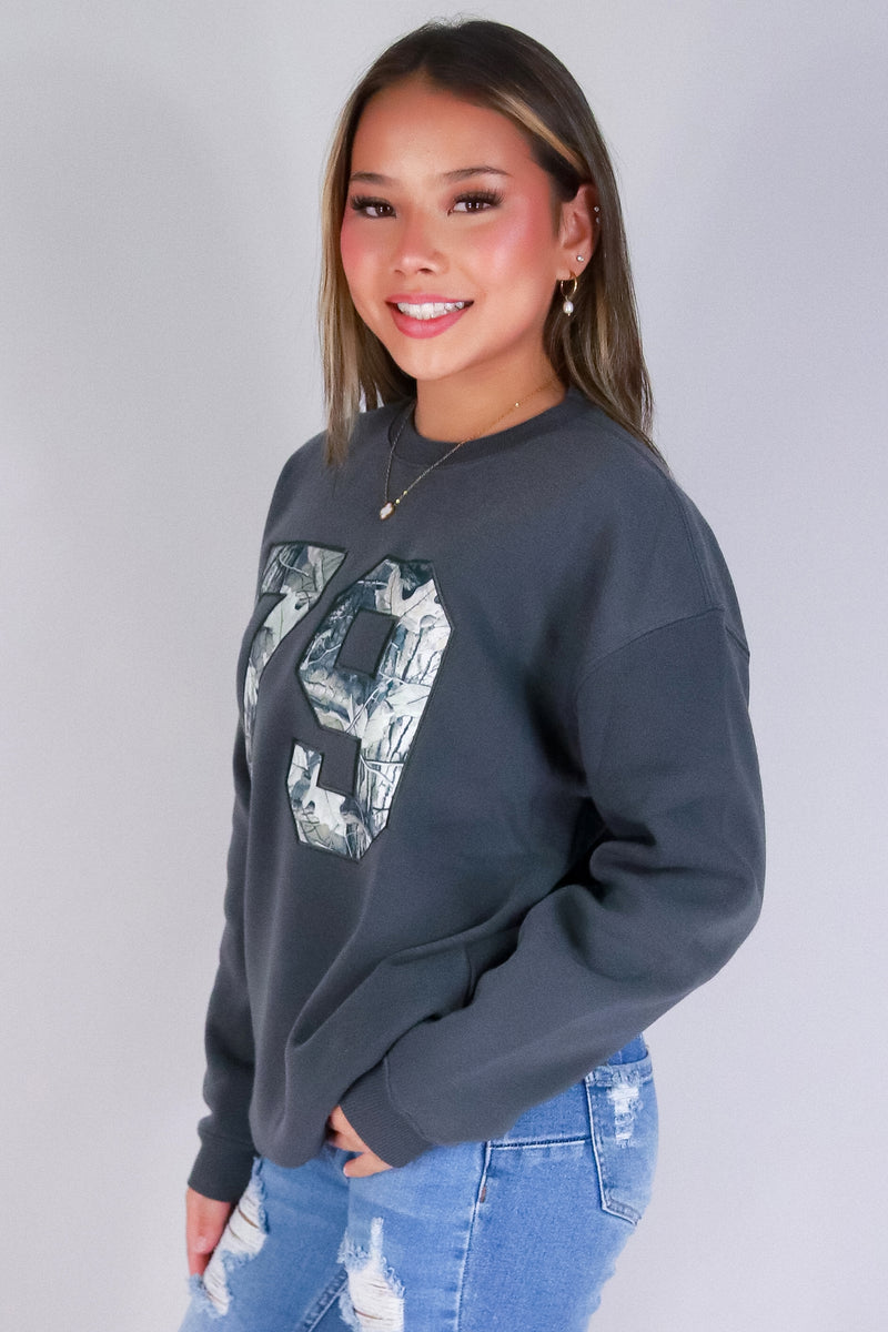 Jeans Warehouse Hawaii - SOLID LONG SLV TOPS - COZY HUNTRESS HUNTING CAMO SWEATER | By IKEDDI IMPORTS