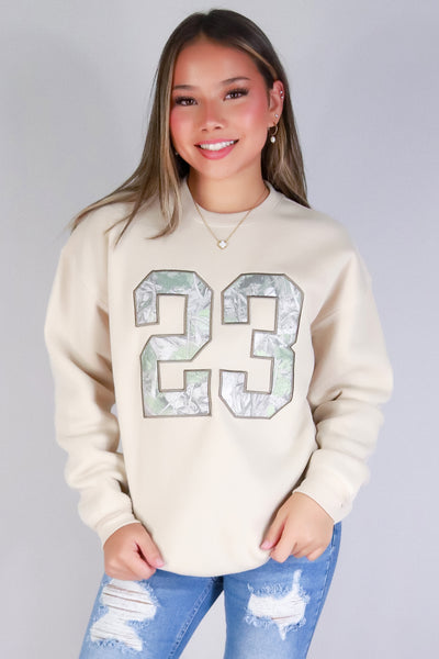 Jeans Warehouse Hawaii - SOLID LONG SLV TOPS - COZY HUNTRESS HUNTING CAMO SWEATER | By IKEDDI IMPORTS