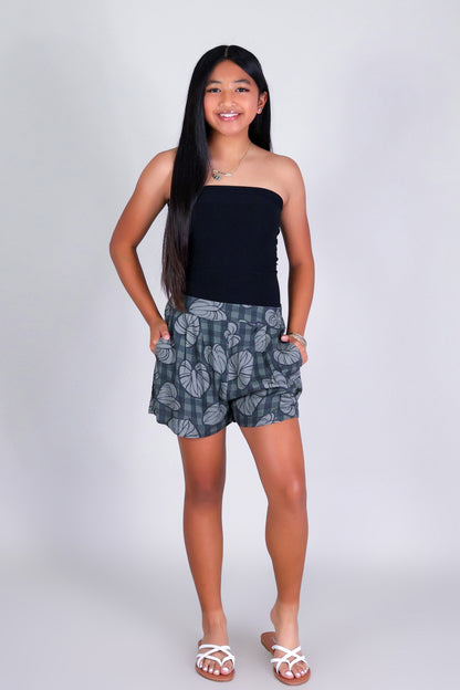 ANTHURIUM PALAKA PLEATED SHORTS | KIDS SIZE 2-16