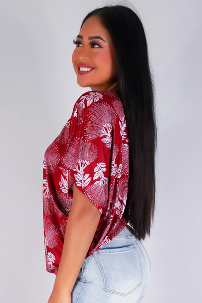Jeans Warehouse Hawaii - SS PRINT - OHIA LEHUA DOLMAN TOP | By LUZ