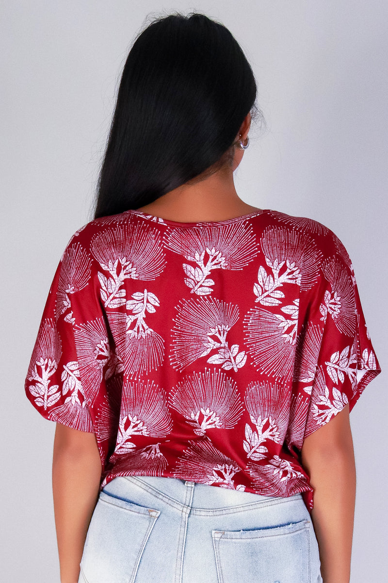 Jeans Warehouse Hawaii - SS PRINT - OHIA LEHUA DOLMAN TOP | By LUZ