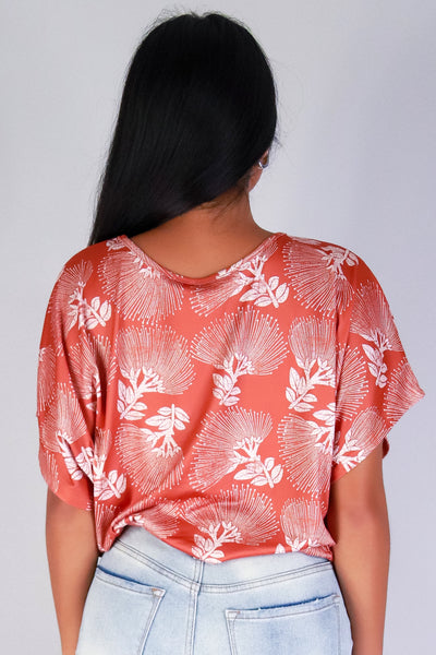 Jeans Warehouse Hawaii - SS PRINT - OHIA LEHUA DOLMAN TOP | By LUZ