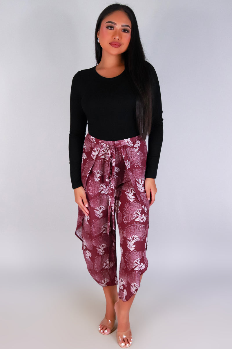 OHIA LEHUA WOVEN CAPRI&