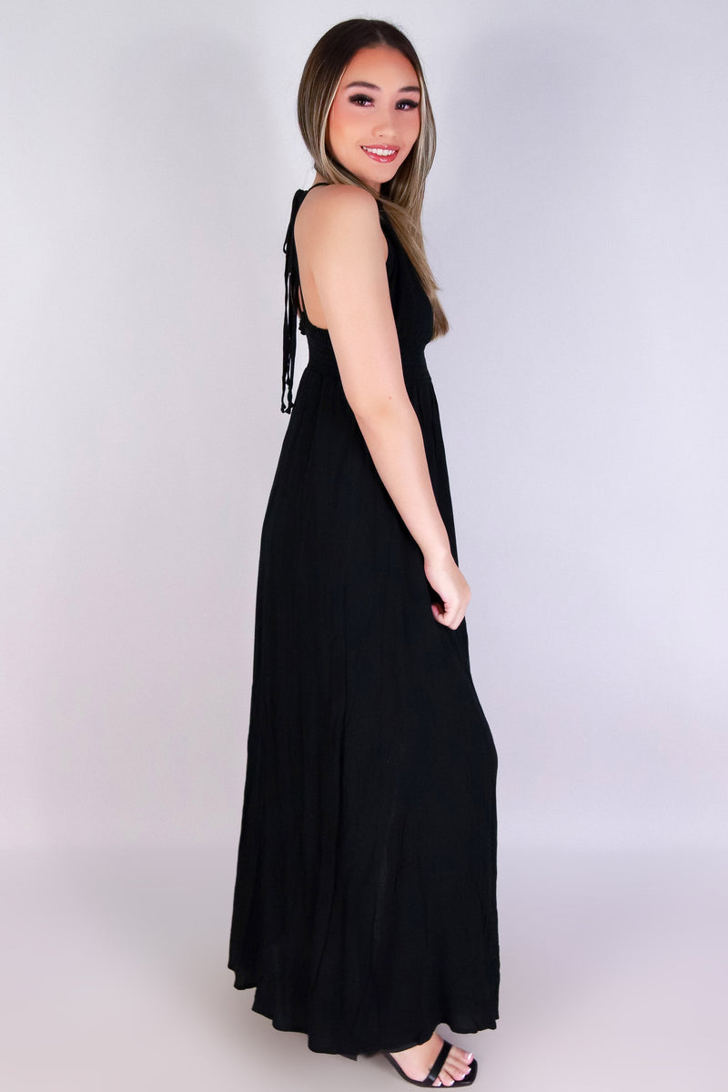 Jeans Warehouse Hawaii - S/L LONG SOLID DRESSES - WHO CARES HALTER DRESS | By TIMING