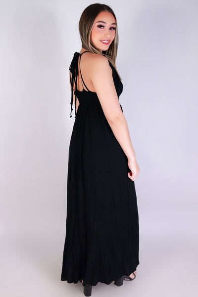 Jeans Warehouse Hawaii - S/L LONG SOLID DRESSES - WHO CARES HALTER DRESS | By TIMING