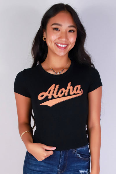 Jeans Warehouse Hawaii - S/S SCREEN - ALOHA BABE TOP | By POPULAR 21