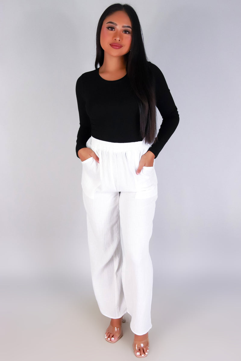 Jeans Warehouse Hawaii - SOLID WOVEN PANTS - PURE COMFORT PANTS | By ZENANA (KC EXCLUSIVE,INC