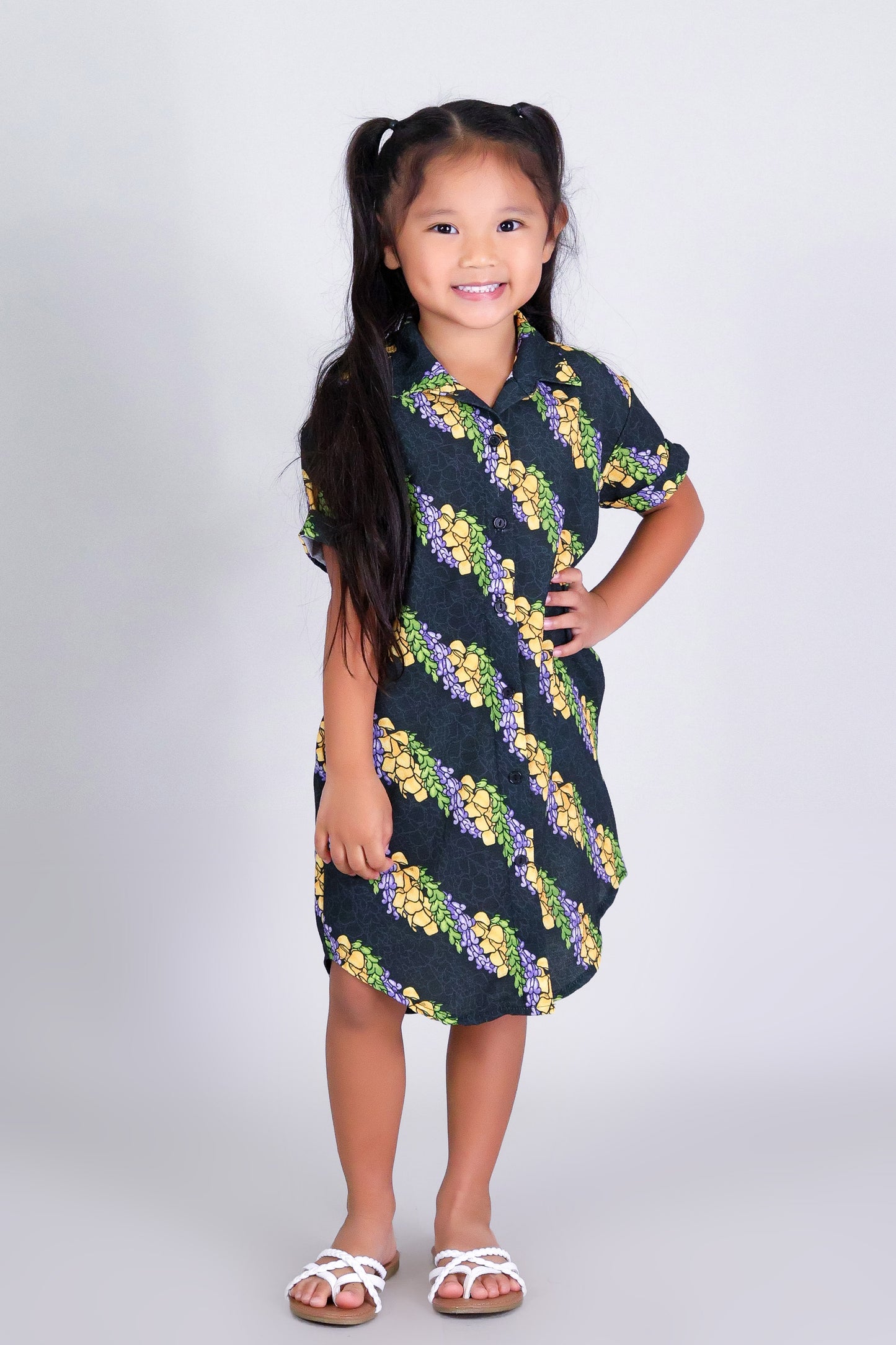 TWISTED LEI BUTTON DOWN DRESS | KIDS SIZE 2-16