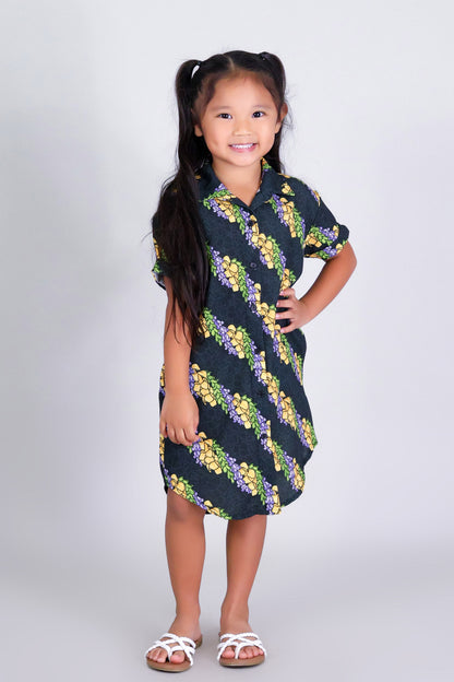 TWISTED LEI BUTTON DOWN DRESS | KIDS SIZE 2-16