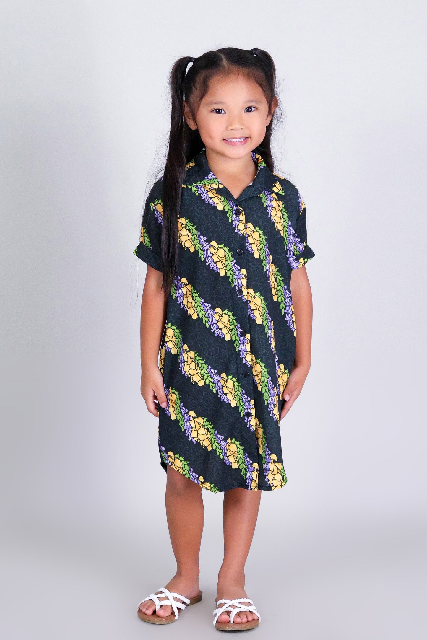 TWISTED LEI BUTTON DOWN DRESS | KIDS SIZE 2-16