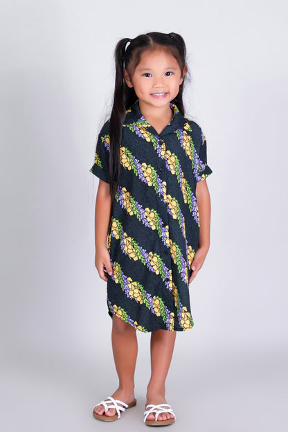 TWISTED LEI BUTTON DOWN DRESS | KIDS SIZE 2-16