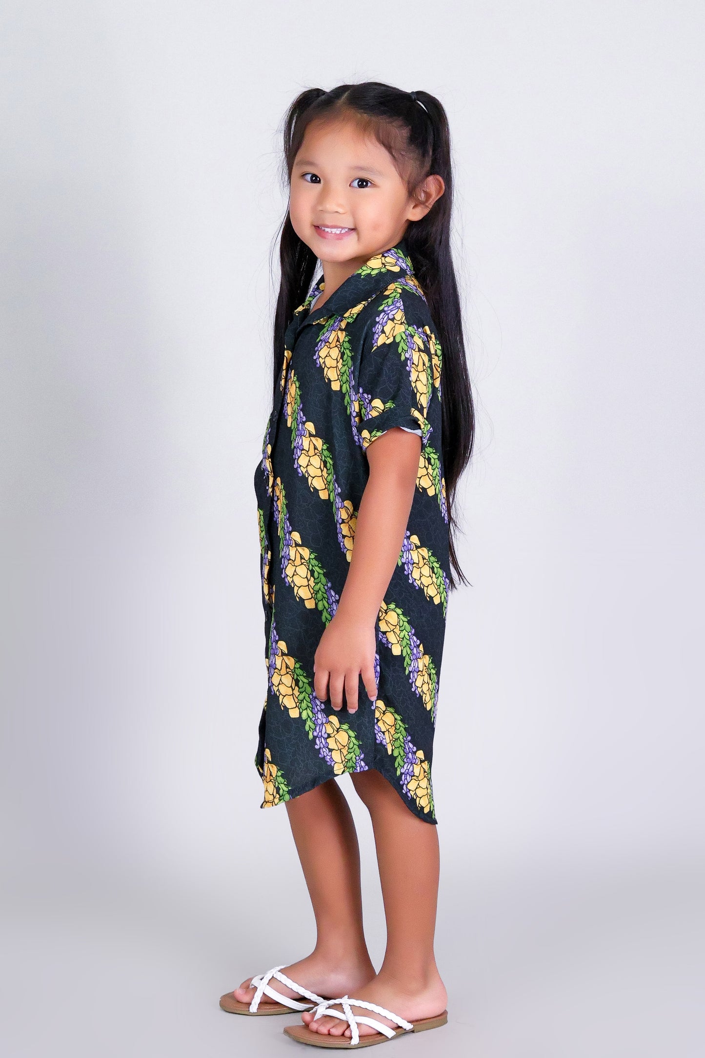 TWISTED LEI BUTTON DOWN DRESS | KIDS SIZE 2-16