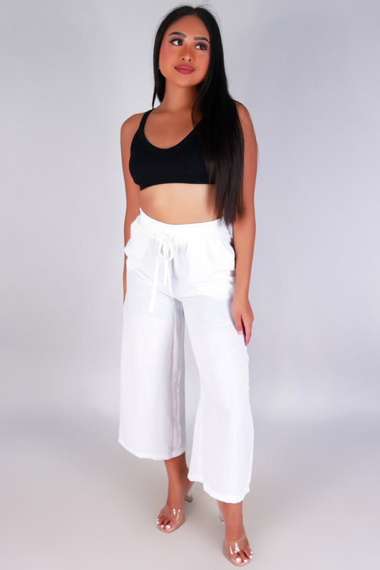 Jeans Warehouse Hawaii - SOLID WOVEN CAPRI'S - ENDLESS SUMMER CAPRI'S | By ZENANA (KC EXCLUSIVE,INC