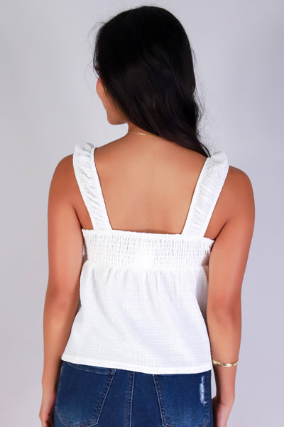 Jeans Warehouse Hawaii - TANK SOLID WOVEN CASUAL TOPS - KISS ME BABYDOLL TOP | By PAPERMOON/ B_ENVIED