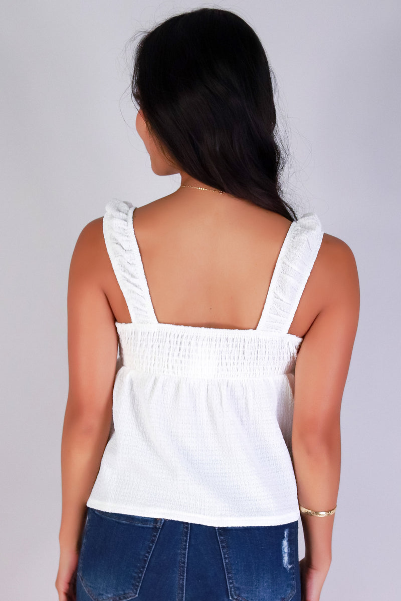 Jeans Warehouse Hawaii - TANK SOLID WOVEN CASUAL TOPS - KISS ME BABYDOLL TOP | By PAPERMOON/ B_ENVIED