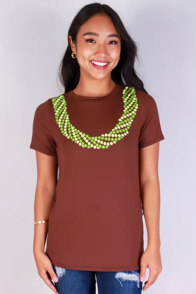Jeans Warehouse Hawaii - S/S SCREEN - MOKIHANA LEI TEE | By LUZ